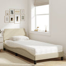 seng med madras Dover 90x190 cm stof cremefarvet