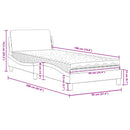 seng med madras Dover 90x190 cm stof cremefarvet