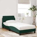 seng med madras Dover 90x190 cm velour mørkegrøn
