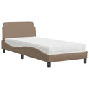 seng med madras Dover 90x190 cm kunstlæder cappuccinofarvet