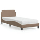 seng med madras Dover 90x190 cm kunstlæder cappuccinofarvet