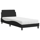 seng med madras Dover 90x200 cm stof sort