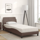 seng med madras Dover 90x200 cm kunstlæder brun