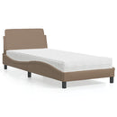 seng med madras Dover 90x200 cm kunstlæder cappuccinofarvet