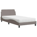 seng med madras Dover 100x200 cm stof gråbrun