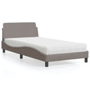seng med madras Dover 100x200 cm stof gråbrun