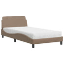 seng med madras Dover 100x200 cm kunstlæder cappuccinofarvet