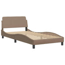 seng med madras Dover 100x200 cm kunstlæder cappuccinofarvet