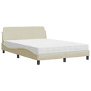 seng med madras Dover 120x200 cm stof cremefarvet