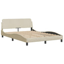seng med madras Dover 120x200 cm stof cremefarvet
