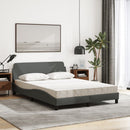 seng med madras Dover 140x190 cm stof mørkegrå