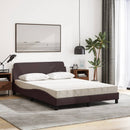 seng med madras Dover 140x190 cm stof mørkebrun