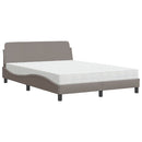 seng med madras Dover 140x190 cm stof gråbrun