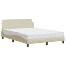 seng med madras Dover 140x190 cm stof cremefarvet