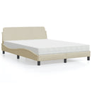 seng med madras Dover 140x190 cm stof cremefarvet