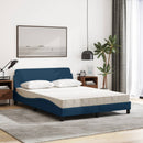 seng med madras Dover 140x190 cm stof blå