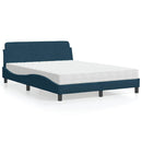 seng med madras Dover 140x190 cm velour blå