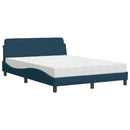 seng med madras Dover 140x190 cm velour blå