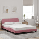 seng med madras Dover 140x190 cm velour lyserød