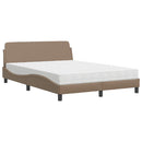 seng med madras Dover 140x190 cm kunstlæder cappuccinofarvet