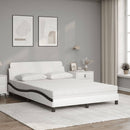 seng med madras Dover 140x190 cm kunstlæder hvid og sort