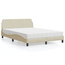 seng med madras Dover 140x200 cm stof cremefarvet