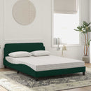seng med madras Dover 140x200 cm velour mørkegrøn