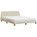seng med madras Dover 160x200 cm stof cremefarvet