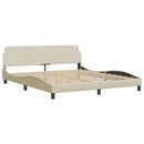 seng med madras Dover 160x200 cm stof cremefarvet