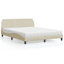seng med madras Dover 160x200 cm stof cremefarvet