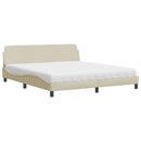 seng med madras Dover 180x200 cm stof cremefarvet