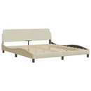 seng med madras Dover 180x200 cm stof cremefarvet