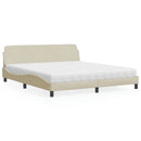 seng med madras Dover 180x200 cm stof cremefarvet