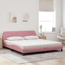 seng med madras Dover 180x200 cm velour lyserød