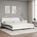 seng med madras Dover 180x200 cm kunstlæder hvid og sort