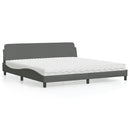 seng med madras Dover 200x200 cm stof mørkegrå