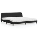 seng med madras Dover 200x200 cm stof sort