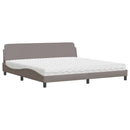 seng med madras Dover 200x200 cm stof gråbrun