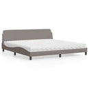 seng med madras Dover 200x200 cm stof gråbrun