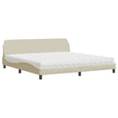 seng med madras Dover 200x200 cm stof cremefarvet
