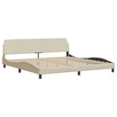 seng med madras Dover 200x200 cm stof cremefarvet