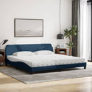seng med madras Dover 200x200 cm stof blå