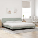seng med madras Dover 200x200 cm velour lysegrå