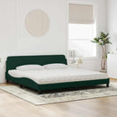 seng med madras Dover 200x200 cm velour mørkegrøn