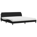 seng med madras Dover 200x200 cm kunstlæder sort