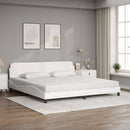 seng med madras Dover 200x200 cm kunstlæder hvid