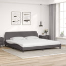 seng med madras Dover 200x200 cm kunstlæder grå