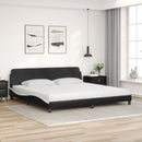seng med madras Dover 200x200 cm kunstlæder sort og hvid