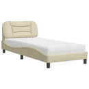seng med madras Hvar 90x190 cm stof cremefarvet