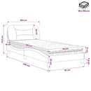 seng med madras Hvar 90x190 cm stof cremefarvet